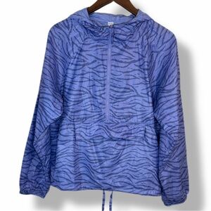 Marika Packable Windbreaker Jacket Purple Zebra Print Size L